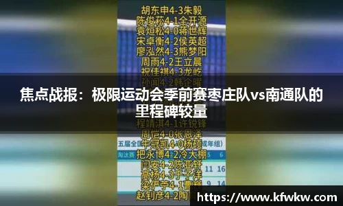 焦点战报：极限运动会季前赛枣庄队vs南通队的里程碑较量